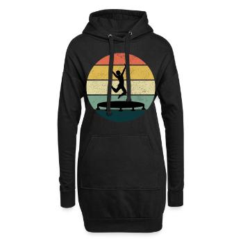 Trampolin Park Jumping Indoor Spielplatz Vintage - Hoodie-Kleid - Schwarz - Vorne