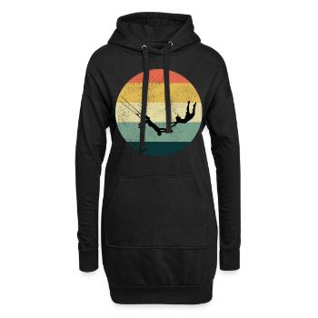 Trapèze volant Circus Gymnastique Vintage - Sweat-shirt à capuche long Femme - noir - Devant