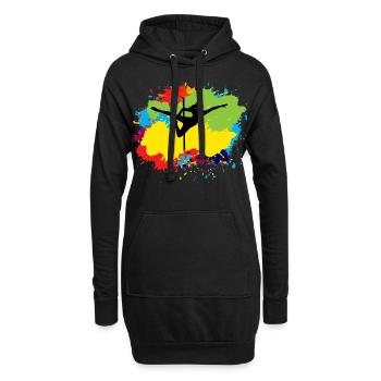 Pole Sport Tanz Tänzer Akrobatik Aquarell - Hoodie-Kleid - Schwarz - Vorne