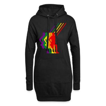 Saut à la perche Saut de saut Athlétisme coloré - Sweat-shirt à capuche long Femme - noir - Devant