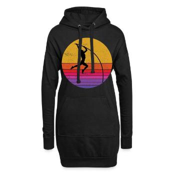 Saut à la perche rétro Athlétisme - Sweat-shirt à capuche long Femme - noir - Devant