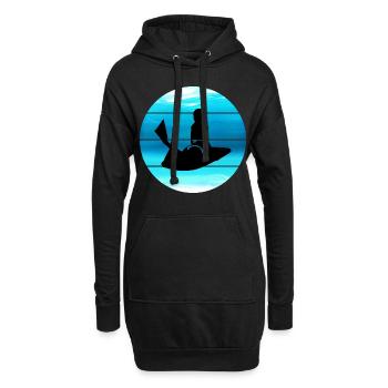 Bodyboarding Bodyboarder Surfen Wassersport - Hoodie-Kleid - Schwarz - Vorne