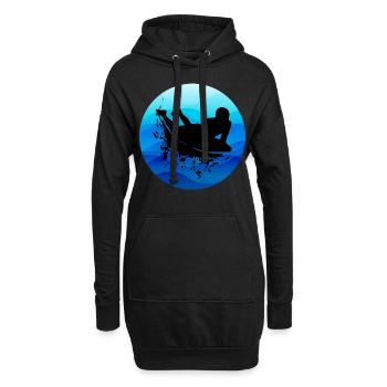 Bodyboarding Bodyboarder Surfen Wassersport - Hoodie-Kleid - Schwarz - Vorne