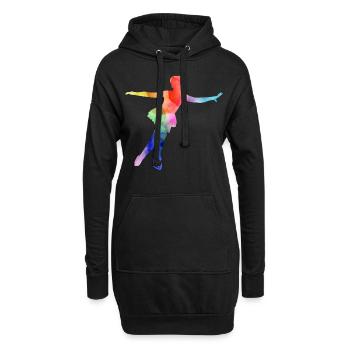 Eiskunstlauf Eiskunstlauf Schlittschuh Schlittschuh Tanz Wintersport - Hoodie-Kleid - Schwarz - Vorne