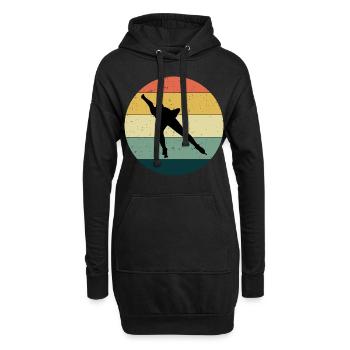 Eisschnelllauf Eisschnelllauf Schlittschuhrennen Vintage Retro - Hoodie-Kleid - Schwarz - Vorne