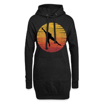 Eisschnelllauf Eisschnelllauf Schlittschuhrennen Vintage Retro - Hoodie-Kleid - Schwarz - Vorne