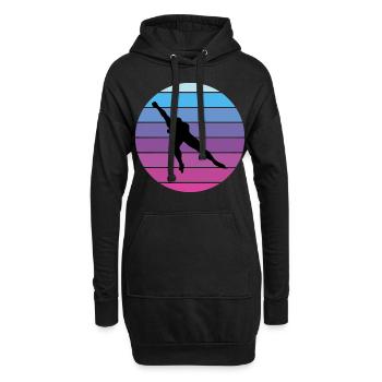 Eisschnelllauf Eisschnelllauf Schlittschuhrennen Vintage Retro - Hoodie-Kleid - Schwarz - Vorne