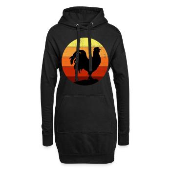 Amateur de poulet Aviateur Élevage Vintage Rétro - Sweat-shirt à capuche long Femme - noir - Devant