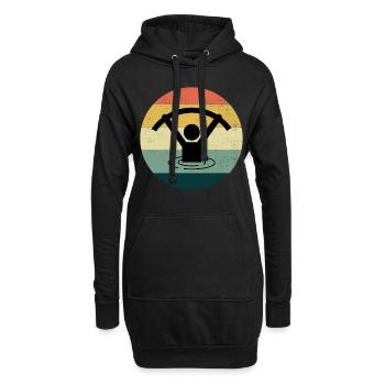 Aquagym Aquatique Fitness Aquatique Vintage Rétro - Sweat-shirt à capuche long Femme - noir - Devant