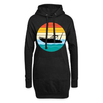 Rc Boat Racing Bateau électrique Powerboat Vintage Rétro - Sweat-shirt à capuche long Femme - noir - Devant