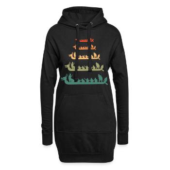 Drachenboot Racing Crew Paddlers Wassersport - Hoodie-Kleid - Schwarz - Vorne