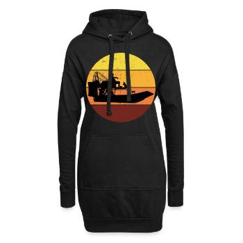 Vintage Rétro Airboat Fanboat Airboating Planeboat - Sweat-shirt à capuche long Femme - noir - Devant