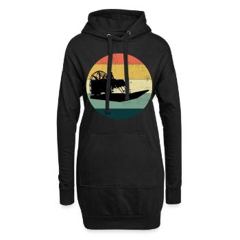 Vintage Rétro Airboat Fanboat Airboating Planeboat - Sweat-shirt à capuche long Femme - noir - Devant