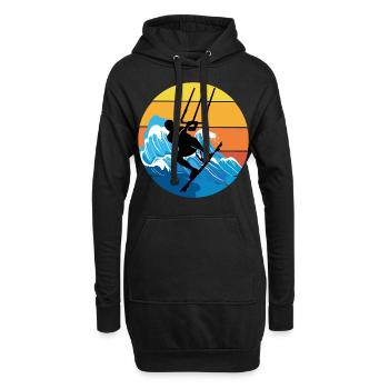 Kitesurf Kitesurf Kitesurf Vintage Rétro - Sweat-shirt à capuche long Femme - noir - Devant