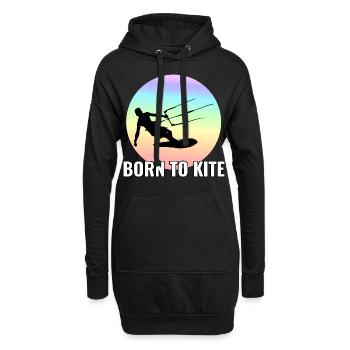 Kitesurfen Kitesurfen Kiteboarding Kiteboarder - Hoodie-Kleid - Schwarz - Vorne