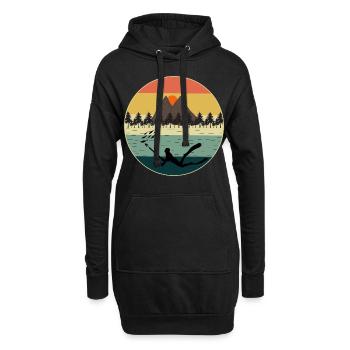 Speerfischen Speerfischen Vintage Retro - Hoodie-Kleid - Schwarz - Vorne