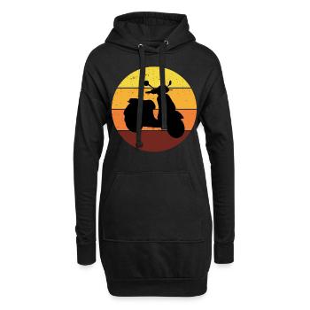 Roller Fahrer Roller Motorrad Vintage Retro - Hoodie-Kleid - Schwarz - Vorne