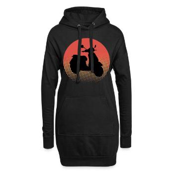 Roller Fahrer Roller Motorrad Vintage Retro - Hoodie-Kleid - Schwarz - Vorne