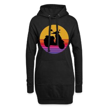 Roller Fahrer Roller Motorrad Vintage Retro - Hoodie-Kleid - Schwarz - Vorne