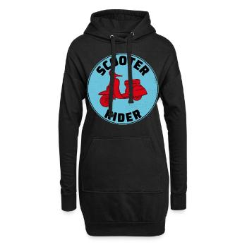 Roller Fahrer Scootering Motorrad Moped Bike - Hoodie-Kleid - Schwarz - Vorne