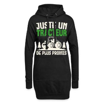 Juste un tracteur. de plus promis. agriculteur - Sweat-shirt à capuche long Femme - noir - Devant