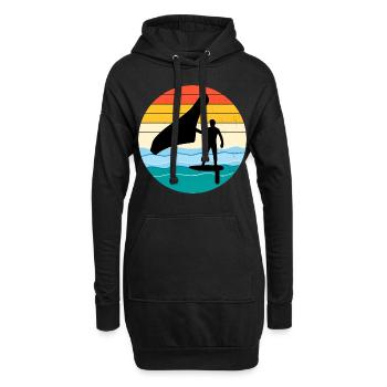 Wing Foiling Hydrofoil Surfing Surf Water Sport - Sweat-shirt à capuche long Femme - noir - Devant