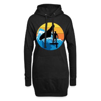 Wing Foiling Hydrofoil Surfing Surf Water Sport - Sweat-shirt à capuche long Femme - noir - Devant