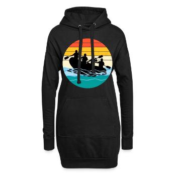 Vintage Retro Rafting Team Raft White Water Rafter - Sweat-shirt à capuche long Femme - noir - Devant
