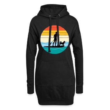 Paddleboarding Paddleboard Paddel Wassersport Hund - Hoodie-Kleid - Schwarz - Vorne