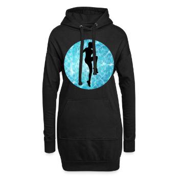 Deep Water Aqua jogging Pool Running Fitness - Hoodie Dress - black - Front