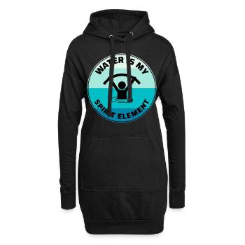Aquagym Fitness aquatique Aqua Exercice - Sweat-shirt à capuche long Femme - noir - Devant