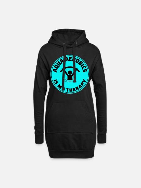Wassergymnastik Wasserfitness Aquagymnastik - Hoodie-Kleid - Schwarz