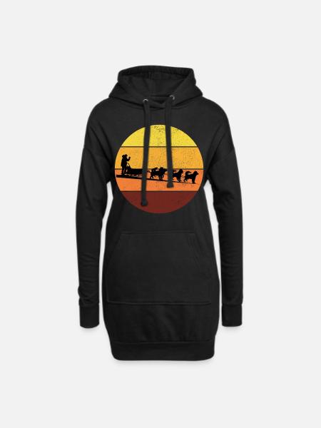 Husky Schlitten Hunderennen Alaskan Racers - Hoodie-Kleid - Schwarz
