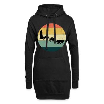 Husky Schlitten Hunderennen Alaskan Racers - Hoodie-Kleid - Schwarz - Vorne