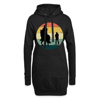 Ski de cheval Ski de sport d’hiver extrême - Sweat-shirt à capuche long Femme - noir - Devant