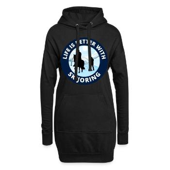 Ski de cheval Ski de sport d’hiver extrême - Sweat-shirt à capuche long Femme - noir - Devant