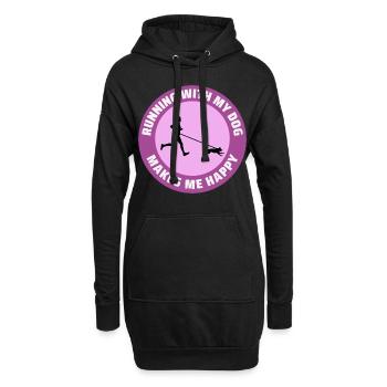 Canicross Trail Running Hund Sport Outdoor Hobby - Hoodie-Kleid - Schwarz - Vorne