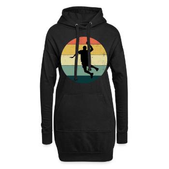Handballspieler Retro Vintage 80er Jahre Stil Handballer - Hoodie-Kleid - Schwarz - Vorne