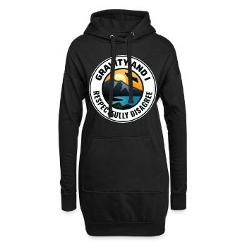 Wingsuit fliegen Base Jumping Fallschirmspringen Wingsuiting - Hoodie-Kleid - Schwarz - Vorne