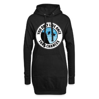 Wingsuit fliegen Base Jumping Fallschirmspringen Wingsuiting - Hoodie-Kleid - Schwarz - Vorne