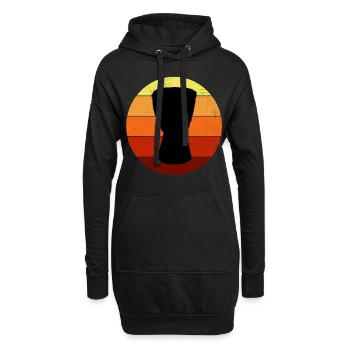 Djembé Player Drummer Music Drum Vintage Retro - Sweat-shirt à capuche long Femme - noir - Devant