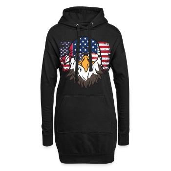 4th of July Independence Day USA Patriotic America - Hoodie-Kleid - Schwarz - Vorne