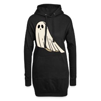 Halloween fantôme - Sweat-shirt à capuche long Femme - noir - Devant