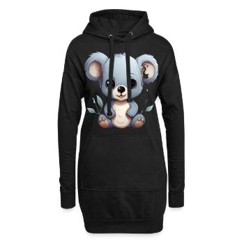 Cute Koala Baby - Hoodie-Kleid - Schwarz - Vorne