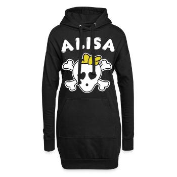 Piratin Alisa Design für Mädchen und Frauen - Hoodie-Kleid - Schwarz - Vorne