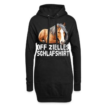 Chemise de nuit officielle pour cheval - Sweat-shirt à capuche long Femme - noir - Devant