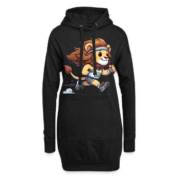 Cute Marathon Runner Lion - Hoodie-Kleid - Schwarz - Vorne