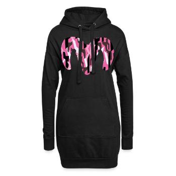 Dickhornschaf Camouflage – Wildnis pur - Hoodie-Kleid - Schwarz - Vorne