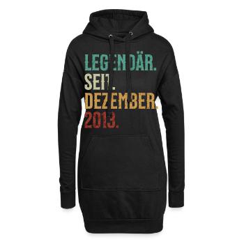 Legendär. Seit. Dezember. 2013. Retro Birthday - Hoodie-Kleid - Schwarz - Vorne