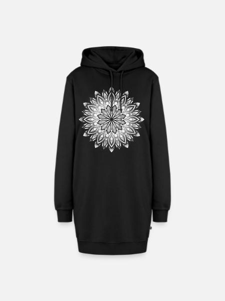 Weiss auf Egal - Hoodie-Kleid - Schwarz